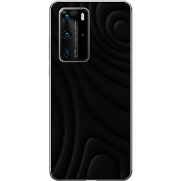 Huawei P40 Pro Gennemsigtig cover Sorte Bølger