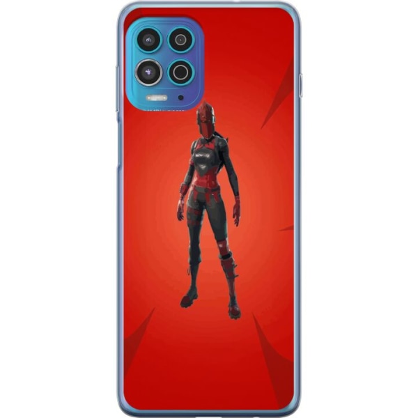 Motorola Moto G100 Gennemsigtig cover Fortnite - Rød Ridder