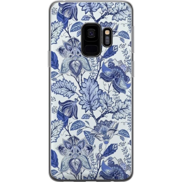 Samsung Galaxy S9 Gennemsigtig cover Blomster Blå...