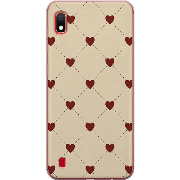 Samsung Galaxy A10 Genomskinligt Skal Heart Grid