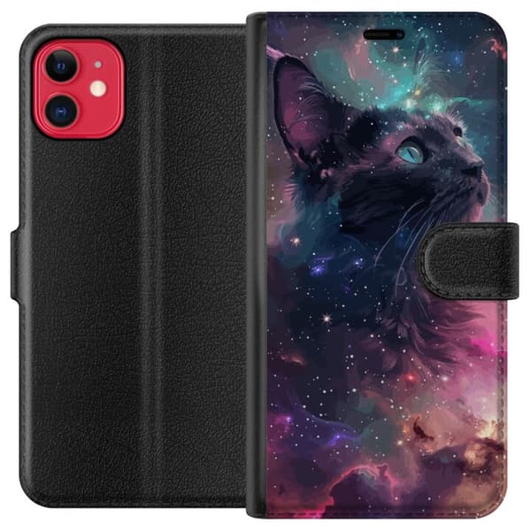 Kompatibel Tegnebogsetui til Apple iPhone 11 Katten i Galaksen