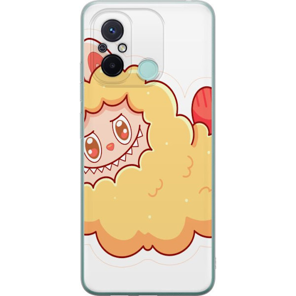 Xiaomi Redmi 12C Genomskinligt Skal Labubu Tvättbjörn Pop Mart Figur Samlarobjekt Söt Design Populärt Motiv Art Toy Kreativ Figurserie