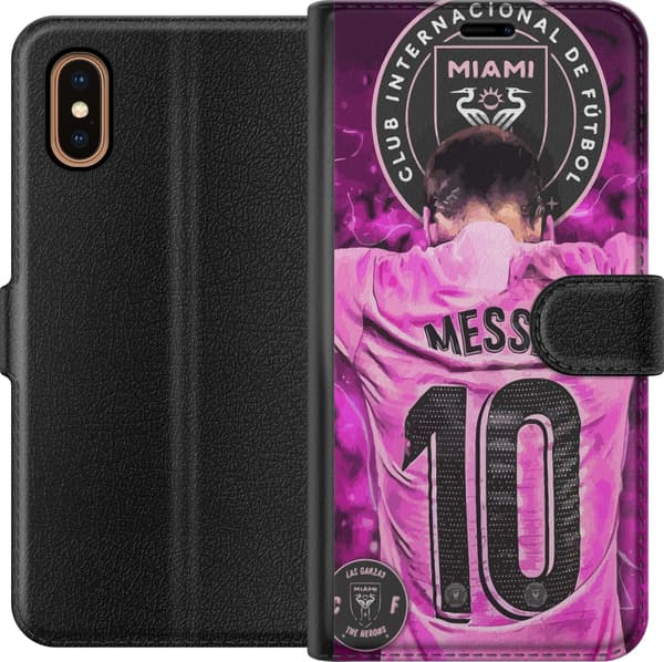 Kompatibel Tegnebogsetui til Apple iPhone XS Max Messi