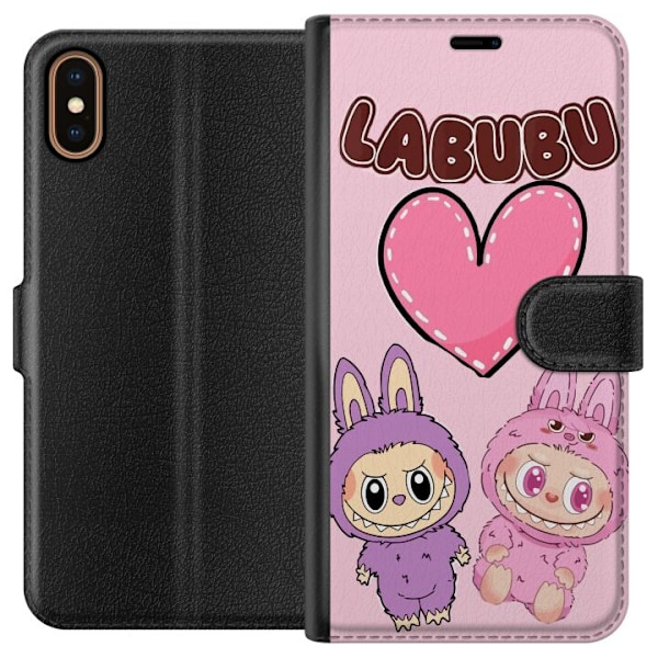 Apple iPhone X Plånboksfodral Labubu Pink Monster