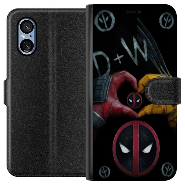 Sony Xperia 10 VI Lompakkokotelo Deadpool & Wolverine Rakkaus