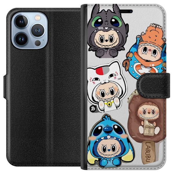 Apple iPhone 13 Pro Max Lommeboketui Labubu figure samling - P