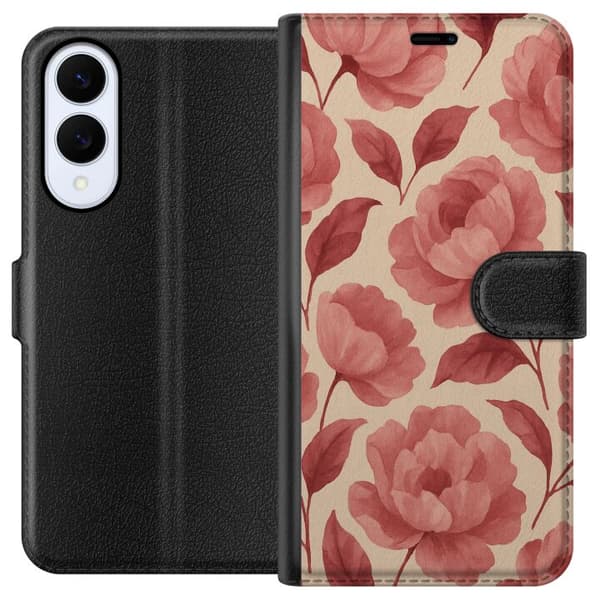 Kompatibelt Plånboksfodral till Samsung Galaxy S25 Edge Rose Bloom
