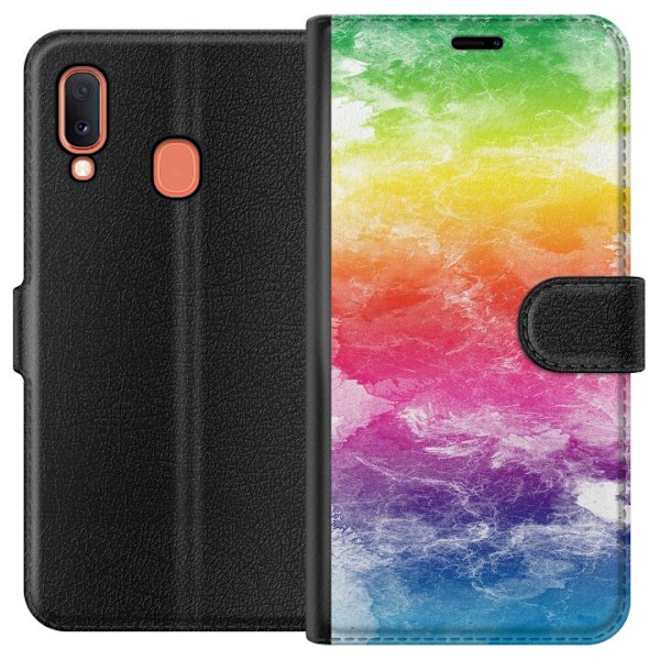 Samsung Galaxy A20e Tegnebogsetui Vandfarvet Fade