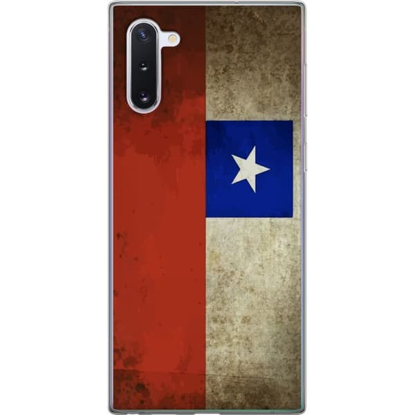 Kompatibelt Mobildeksel til Samsung Galaxy Note10 Chiles flagg i vintagestil med slitt tekstur rød