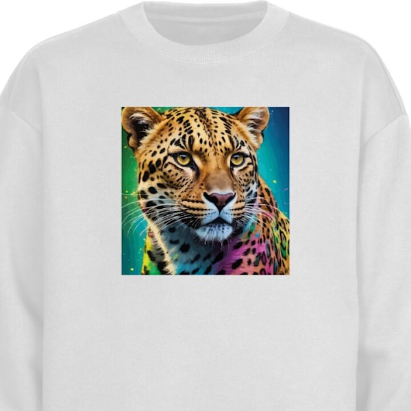 Sweatshirt for Voksen | Klassisk Collegegenser Leopard hvit L