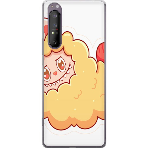 Sony Xperia 1 II Läpinäkyvä kuori Labubu Pesukarhu Pop Mart Hahmo Keräilyesine Söpö Suunnittelu Suosittu Teema Taideteos Leikkisarja