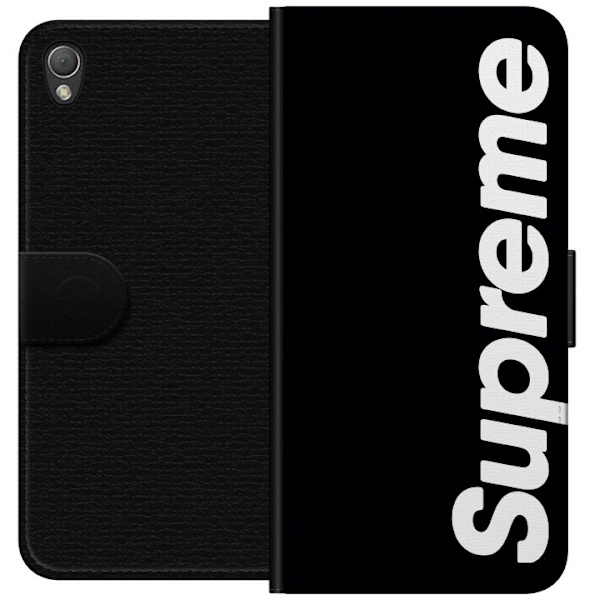 Sony Xperia Z3 Tegnebogsetui Supreme Sort Hvid Streetwear Design Klassisk Modeikon Trend Urban Stil Grafiskt Motiv Populær