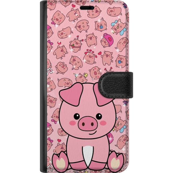 Kompatibel Tegnebogsetui til Apple iPhone 12 Kawaii Gris Lyserød Sød Anime