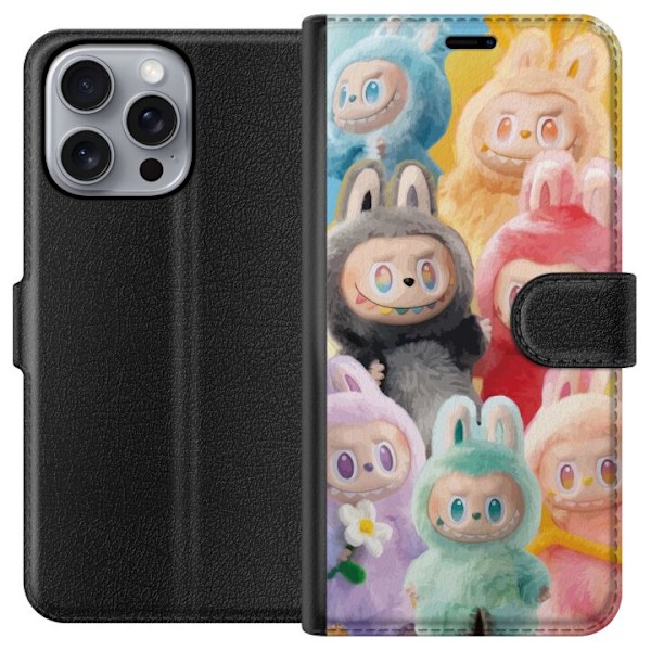 Apple iPhone 16 Pro Max Plånboksfodral Labubu Sketch Style – Handritat monster i tusch