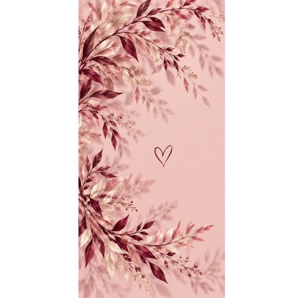 Kompatibel Tegnebogsetui til Apple iPhone 13 Pro Vinrøde blade pink