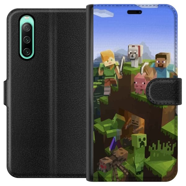 Kompatibelt Lommeboketui til Sony Xperia 10 IV MineCraft