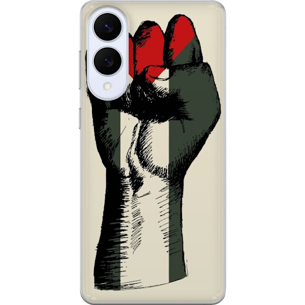Samsung Galaxy S25 Edge Gennemsigtig cover Hånd bundet i Palæstinas farver - kraftfuldt symbol for frihedsbevægelsen