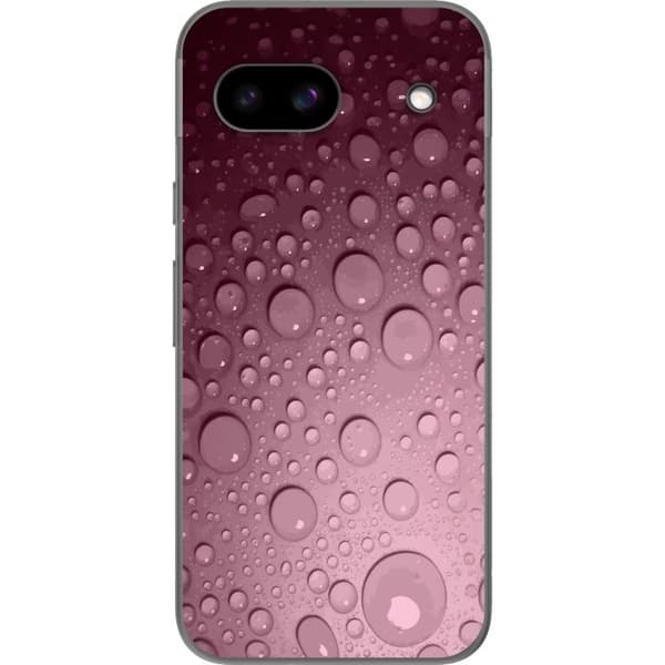 Kompatibelt Mobildeksel til Google Pixel 8a Abstrakt rosa bakgrunn med realistiske vanndråper rosa
