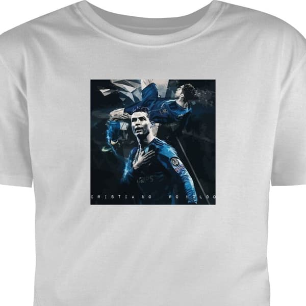 Barn T-shirt Grå 7-8 År Ronaldo grå 7-8 År