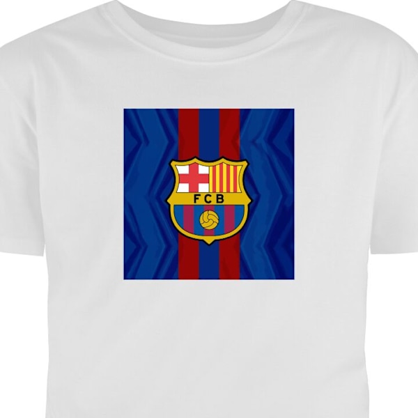 Barn-T-shirt | Bekväm T-shirt för Barn FCB Barcelona vit 1-2 År