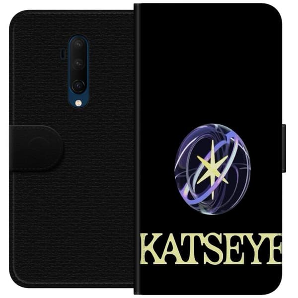Kompatibelt Plånboksfodral till OnePlus 7T Pro KATSEYE logotyp svart