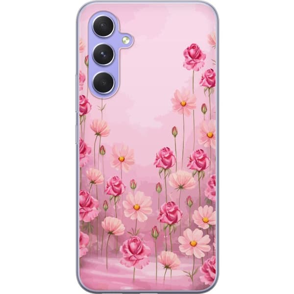 Kompatibelt Mobildeksel til Samsung Galaxy A54 Kronbladdrøm Myk blush