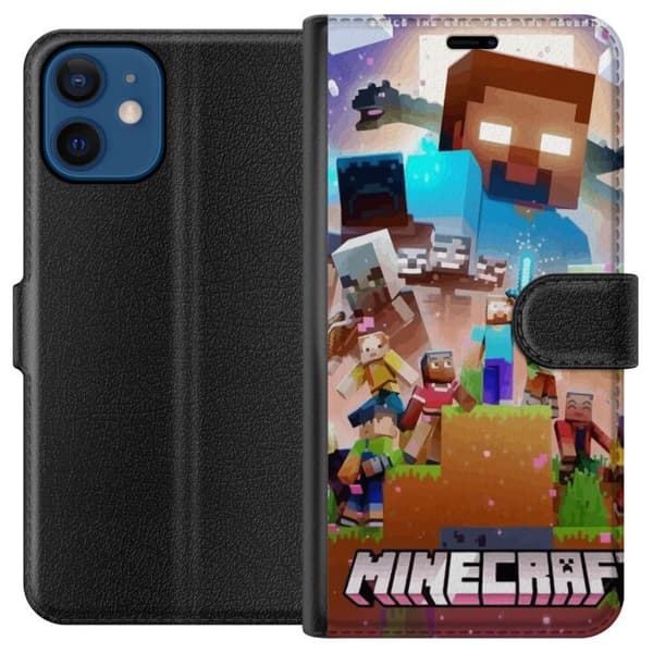 Kompatibel Tegnebogsetui til Apple iPhone 12 Minecraft