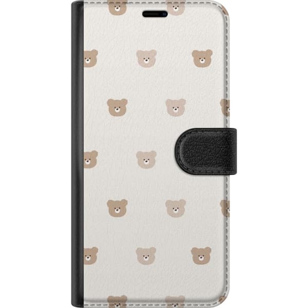 Kompatibel Tegnebogsetui til Apple iPhone 12 mini Teddybaggrund - søde teddybjørne mod en blød baggrund