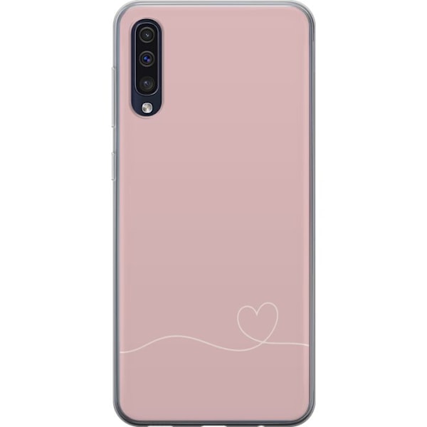 Samsung Galaxy A50 Genomskinligt Skal Rosa Hjärna Design