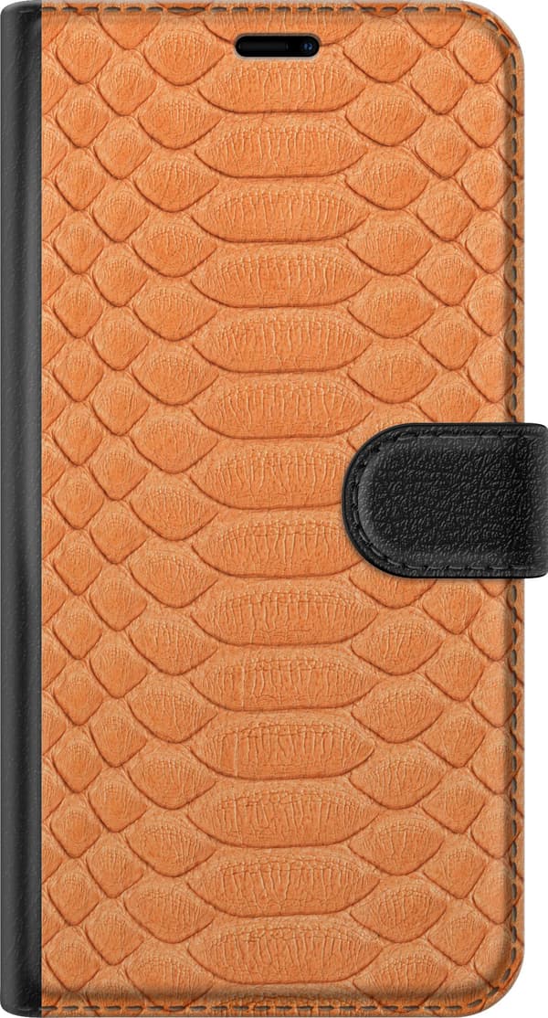 Kompatibel Tegnebogsetui til Apple iPhone 8 Plus Orange krybdyrskæl orange