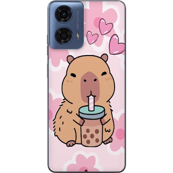 Motorola Moto G24 Gennemsigtig cover Kawaii Capybara Hjerte An