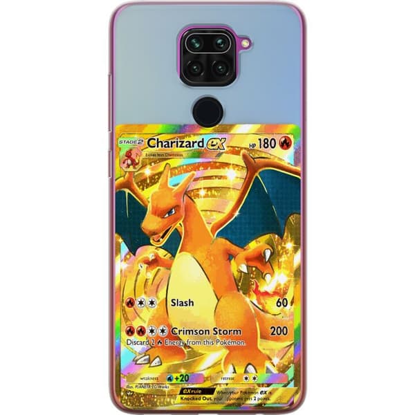 Kompatibelt Mobildeksel til Xiaomi Redmi Note 9 GyllenCharizard EX samlerkort med regnbueeffekter gull