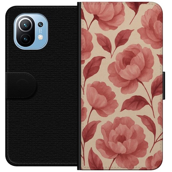 Xiaomi Mi 11 Tegnebogsetui Roseblomst