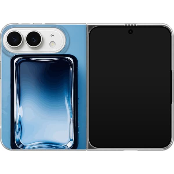 Kompatibel Mobilcover til Apple iPhone Duo Abstrakt blå glaseffekt med bløde overgange og blanke reflektioner blå