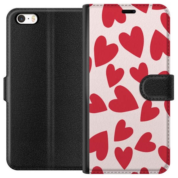 Apple iPhone 5 Plånboksfodral Hjärtan