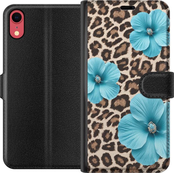 Kompatibelt Lommeboketui til Apple iPhone XR Brun blomsterleopard brun