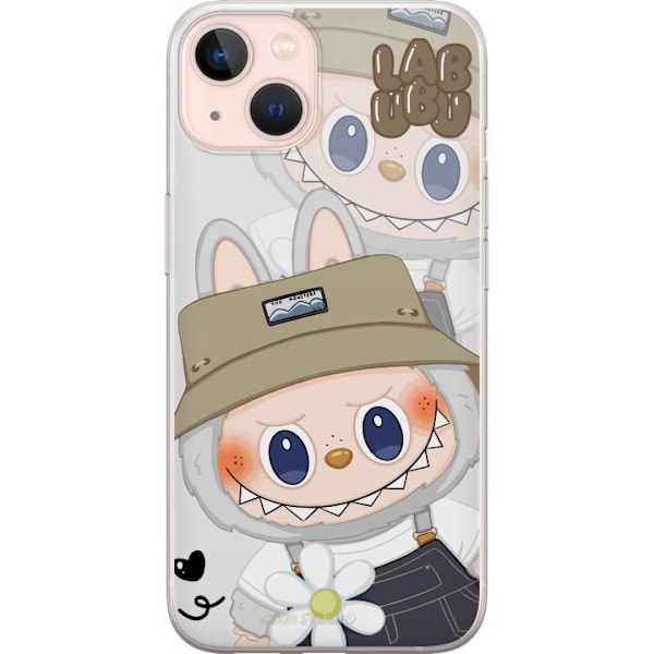 Apple iPhone 13 Gennemsigtig cover Labubu Minimal Mood - Enkel og stilren monsterdesign