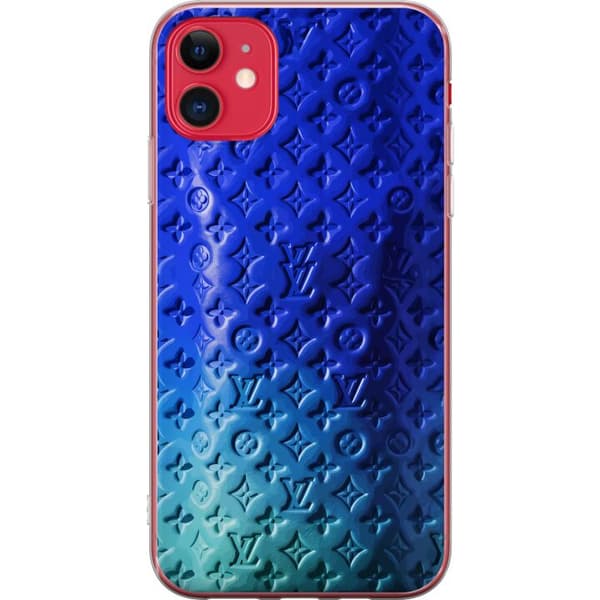 Kompatibelt Mobildeksel til Apple iPhone 11 Blått luksuriøst monogrammønster med elegant preget tekstur blå