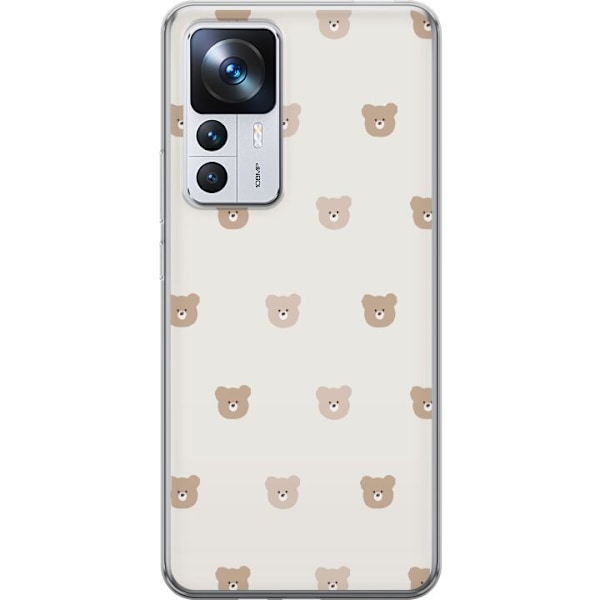 Xiaomi 12T Läpinäkyvä kuori Teddy-tausta - söpöt teddykarhut pehmeällä taustalla