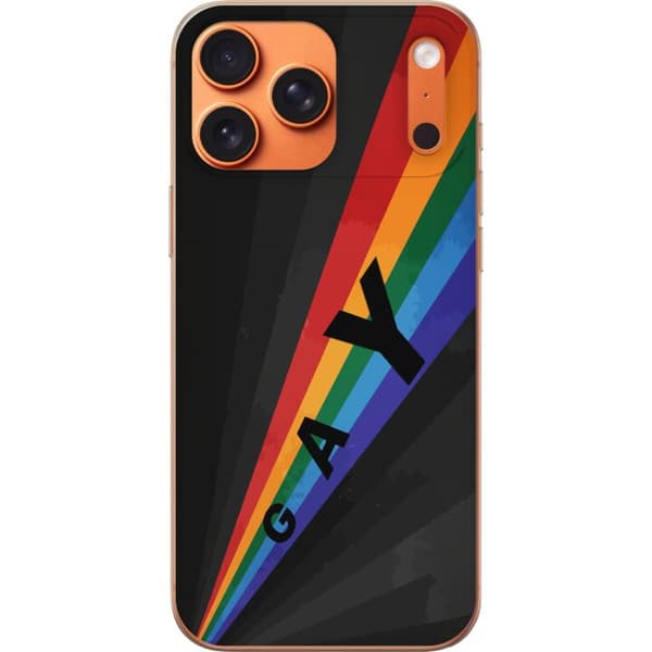 Kompatibelt Mobilskal till Apple iPhone 17 Pro Max Gay regnbåge svart