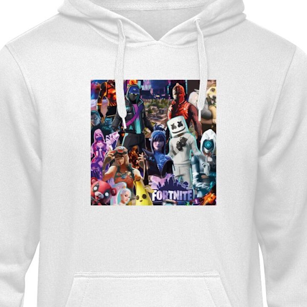 Barn-Hoodie | Mjuk Huvtröja för Barn Fortnite vit 12-13 År