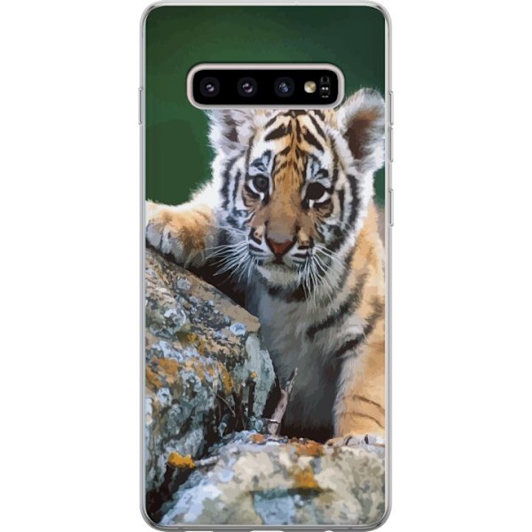 Samsung Galaxy S10+ Genomskinligt Skal Tiger