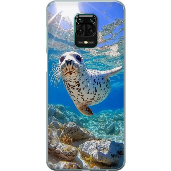 Xiaomi Redmi Note 9 Pro Gennemsigtig cover Salg Hav Svømning Dyremotiv Natur Vandmotiv Blåt Design Marin Tema Populært Motiv Dyreliv