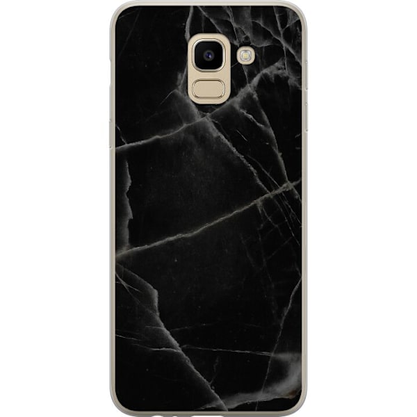 Samsung Galaxy J6 Gennemsigtig cover Sort marmor