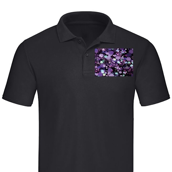 Poloshirt til Voksen | Elegant Poloshirt Lilla Glitter Sort Stor