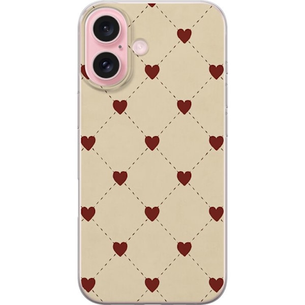 Apple iPhone 16 Läpinäkyvä kuori Sydänverkko