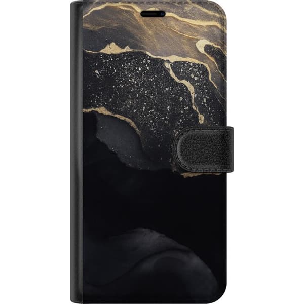 Kompatibel Tegnebogsetui til Samsung Galaxy A34 Sort guld abstrakt