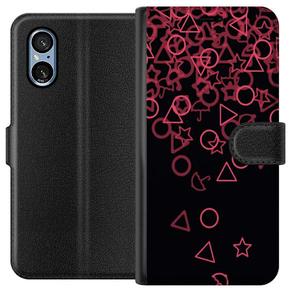 Sony Xperia 10 VI Tegnebogsetui Squid Game Ikoner Serie Design Populært TV Spil Ikoner Grafisk Motiv Asiatisk Trend Dramaserie