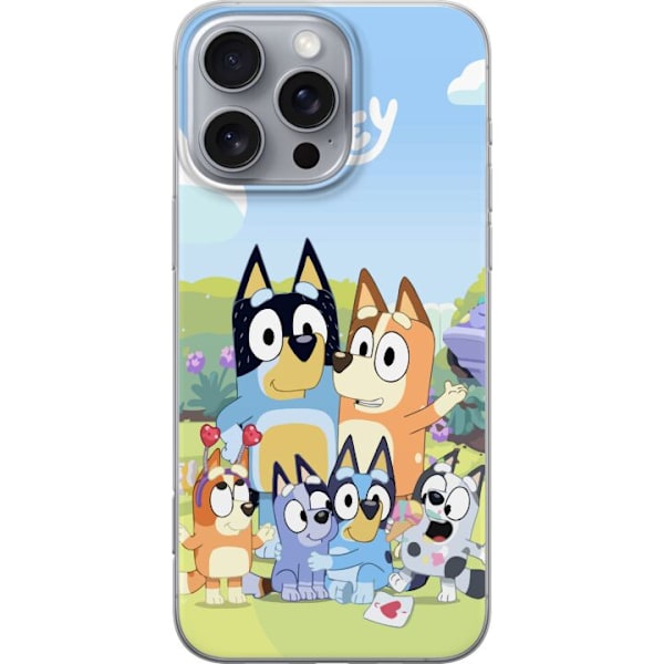 Apple iPhone 16 Pro Max Genomskinligt Skal Bluey mobilskal med hela familjen i färgglad design