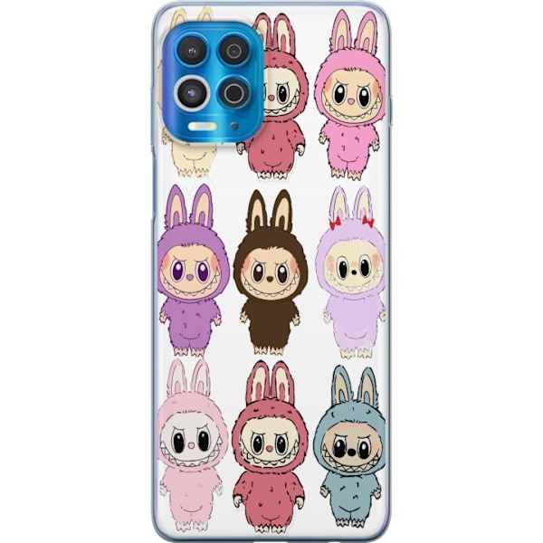 Motorola Edge S Läpinäkyvä kuori Labubu Pink Monster - Popk